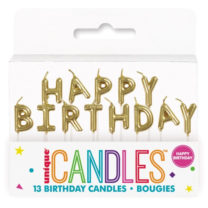 Gold Happy Birthday Letter Pick Birthday Candles