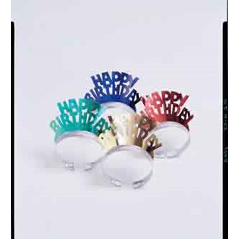 Happy Bday Foil Tiara 4ct