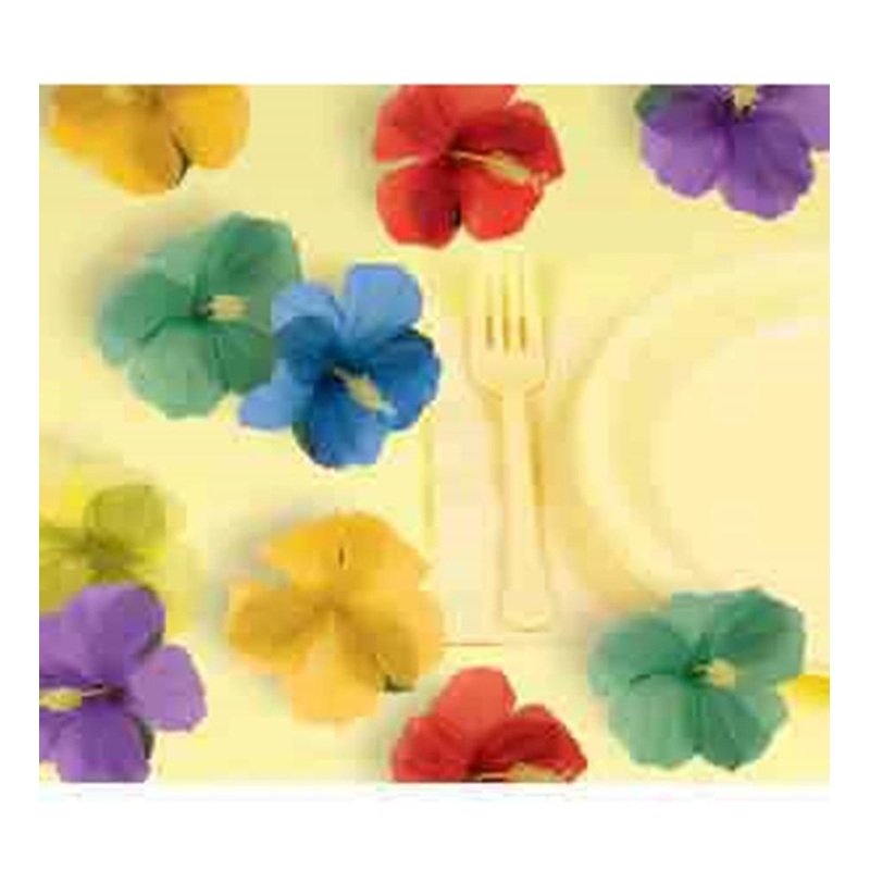 Hibiscusus Luau Fabric Flowers 24ct
