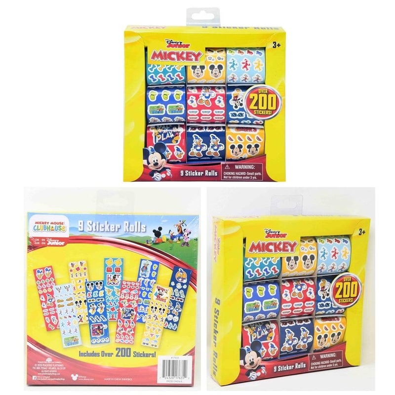 Mickey Roadsters 9 Roll Sticker Box 8.25x1.5x8.25
