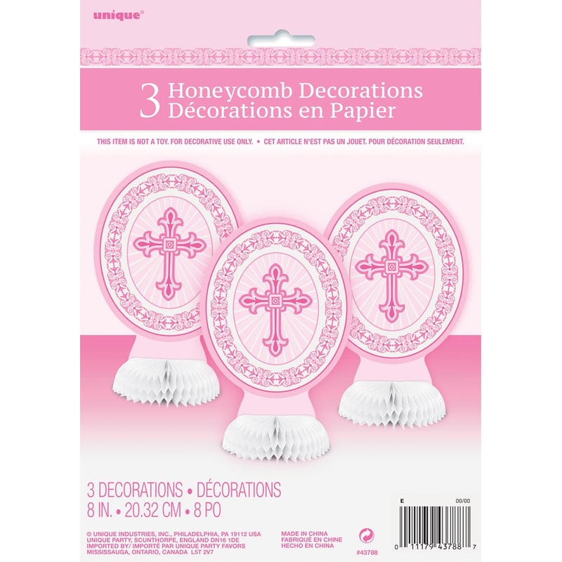 Rad Cross Mini Honeycomb 8in 3ct - Pink