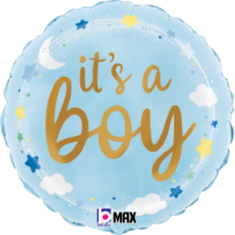 Betallic It's a Boy Stars and Clouds 18 inch MAX Float Packaged 1ct