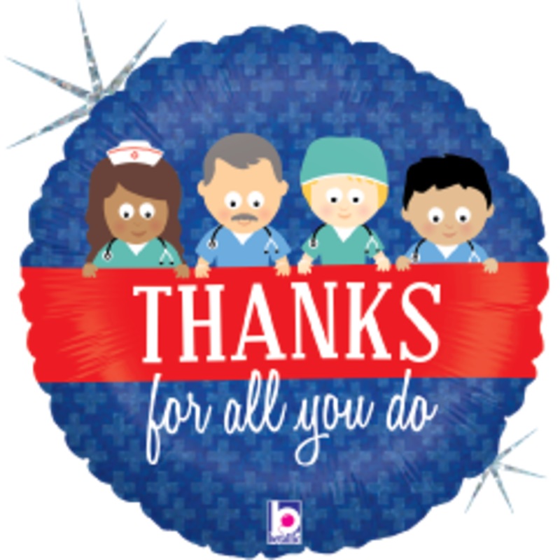 Betallic Thanks For All You Do 18 inch Foil Holographic Packaged 1ct