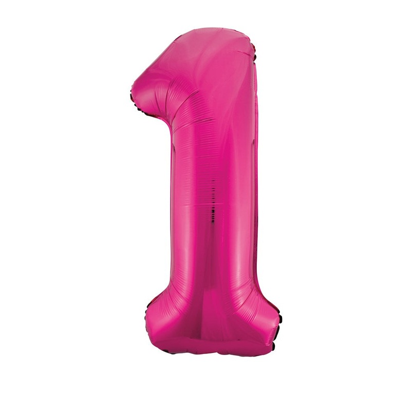 Jumbo Foil Number Balloon 34 inch Pink 1