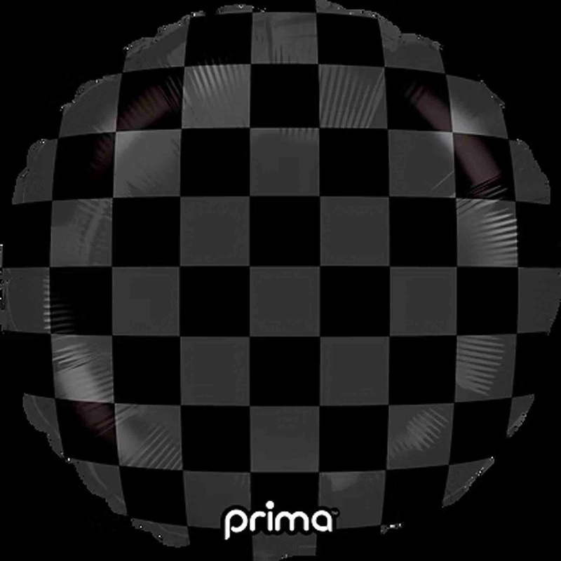 Prima 18 inch Round Black Shiny & Matte Checker Print 1ct