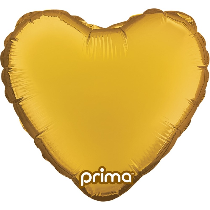 Prima  Gold Heart 9 inch Foil Balloon 6ct