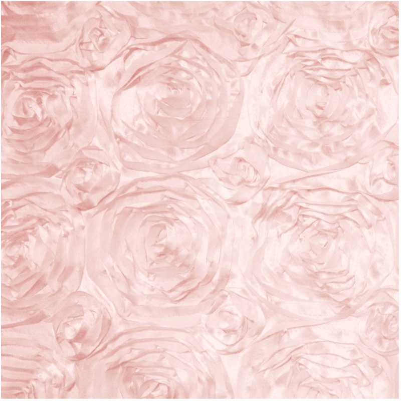 Satin Rosette Table Runner 14in x 108in - Blush