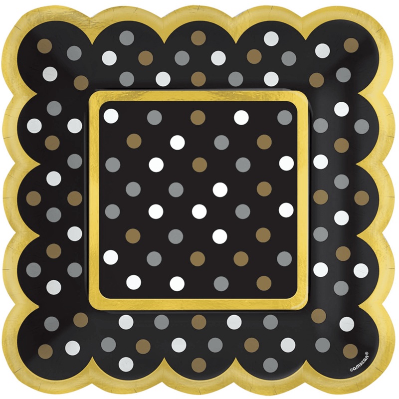 Scalloped Plate 36ct - Black
