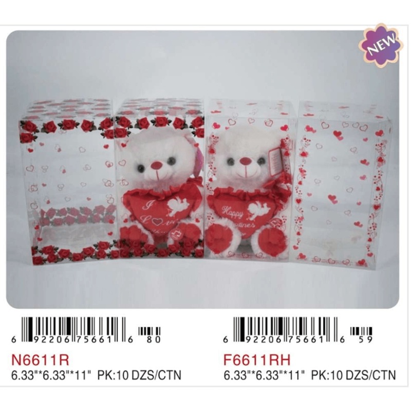 Square Box 6.33x6.33x11 Red Rose Printed