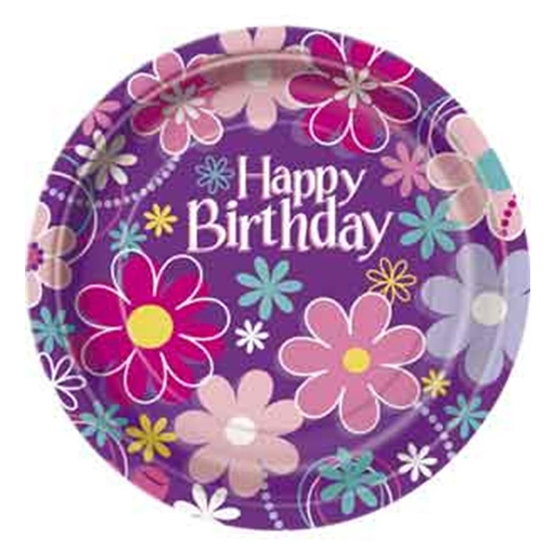 Bday Blossom 8 9 Plate