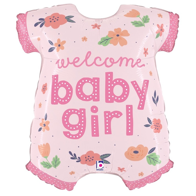 Betallic Baby Girl Onesie 26 inch Shaped Foil Balloon 1ct
