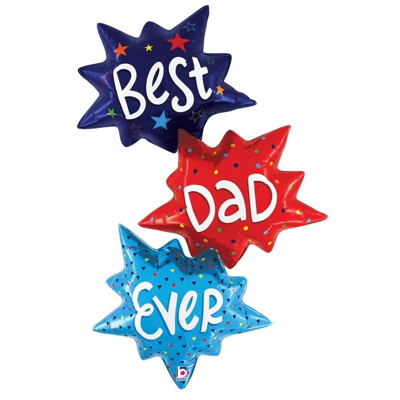 Betallic Best Dad Ever Burst 41 inch Foil Shape 1ct