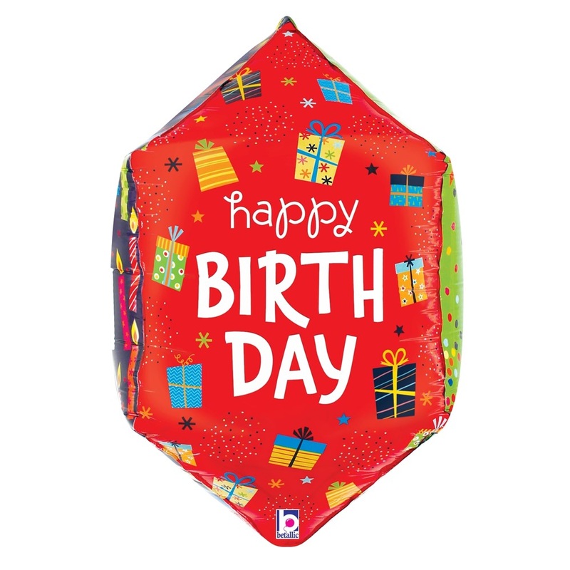 Betallic Dimensional Birthday 22 inch Shaped Foil Balloon 1ct