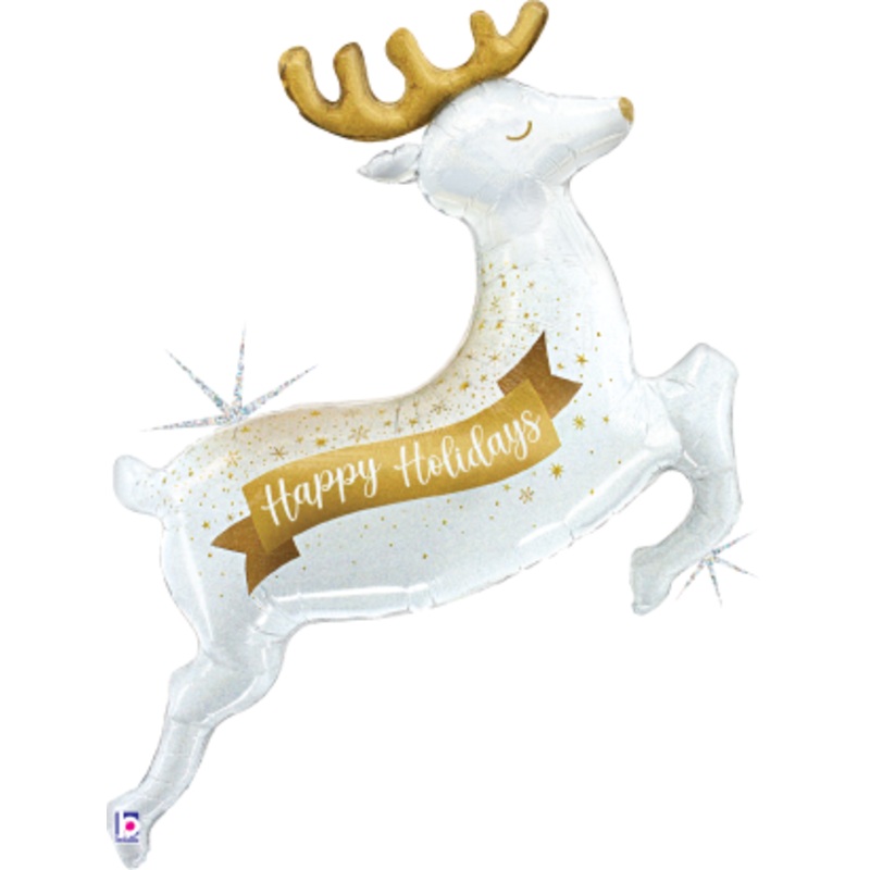 Betallic Glistening Holiday Reindeer 48 inch Glitter Holographic Shape 1ct