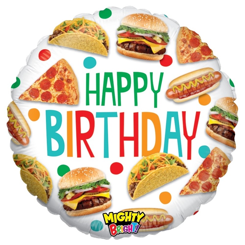 Betallic Mighty Food Birthday 21 inch Mighty Bright Balloon 1ct