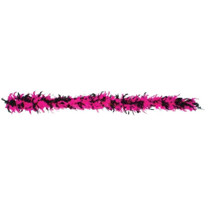 Boa with Tinsel Fuschia and Black