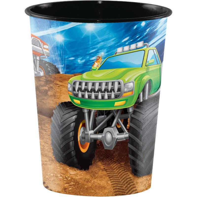 Monster Truck Rally Plastic Keepsake Cup 16 oz 1ct