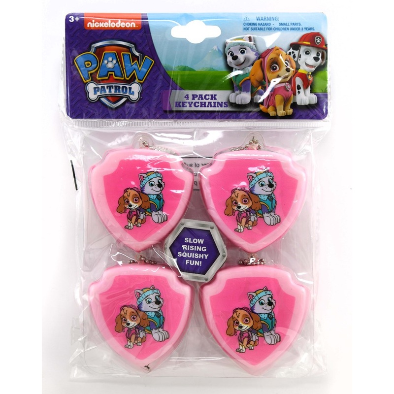 Paw Patrol Girl 4 Pack Squishy Key Chain 6.25x1.25x8.5