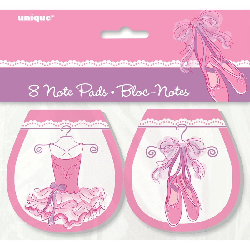 Pink Ballerina Note Pad 8ct