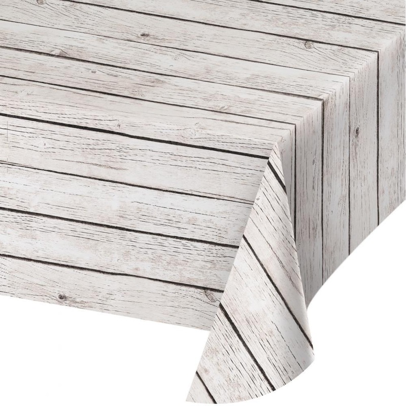 Tablecover 54x108 - White Wood Grain