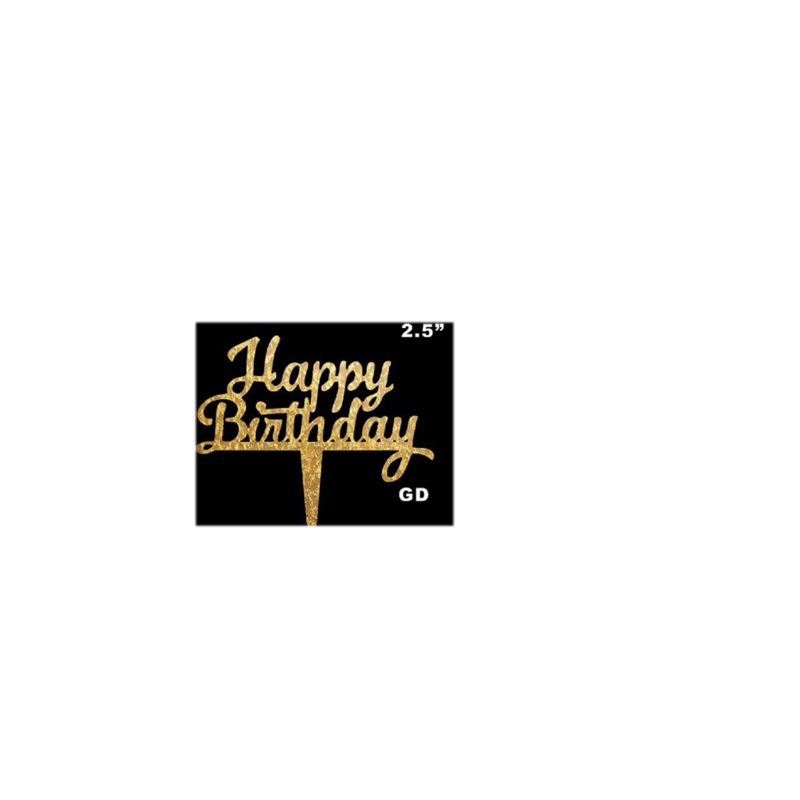 Mirror Acrylic Gold Cake Topper Happy Birthday