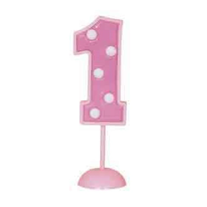 Pink Flashing Number 1 Decoration