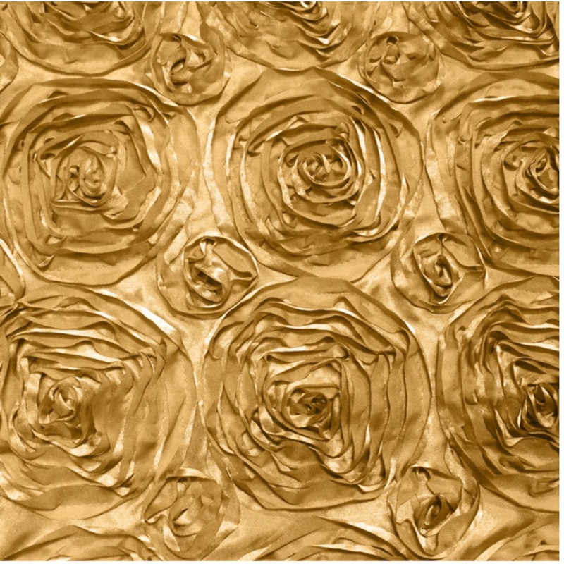 Satin Rosette Table Runner 14in x 108in - Gold