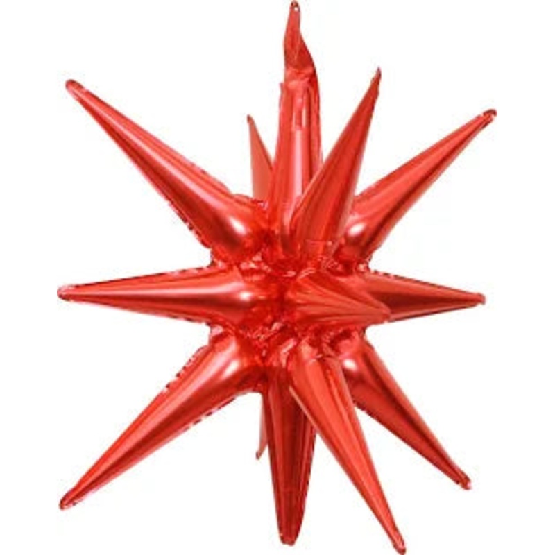 22" One Piece Foil Balloon Starburst - Red