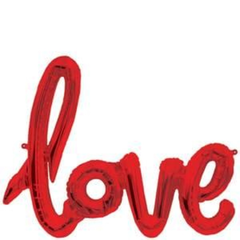 40" Script Phrase Love Red