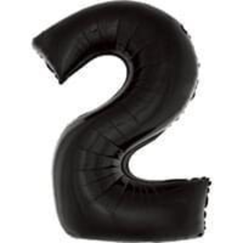 Black 31" Number 2 Foil Balloon