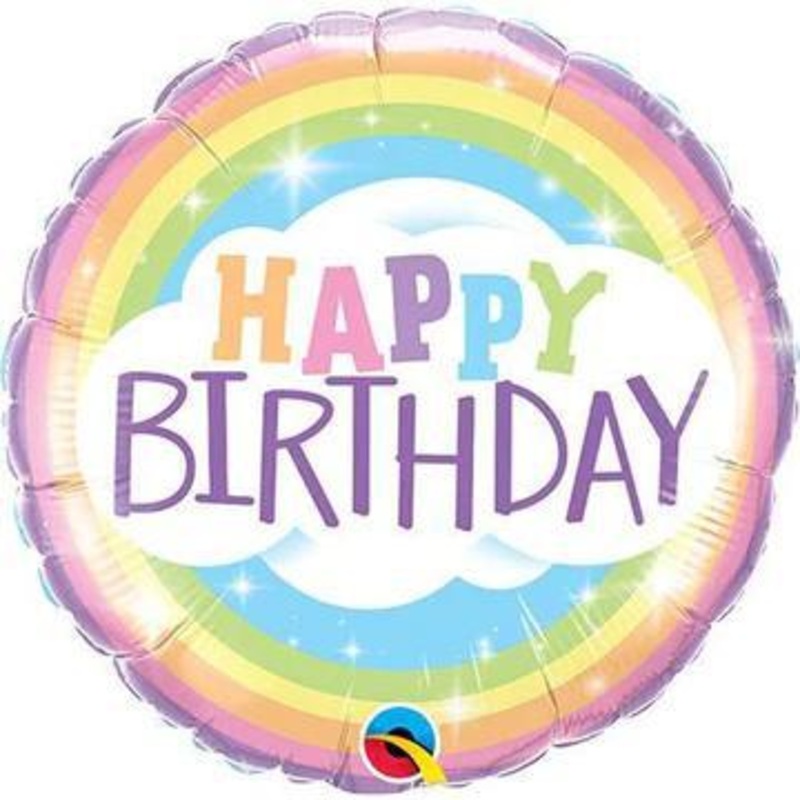 18" Happy Birthday Pastel Rainbow