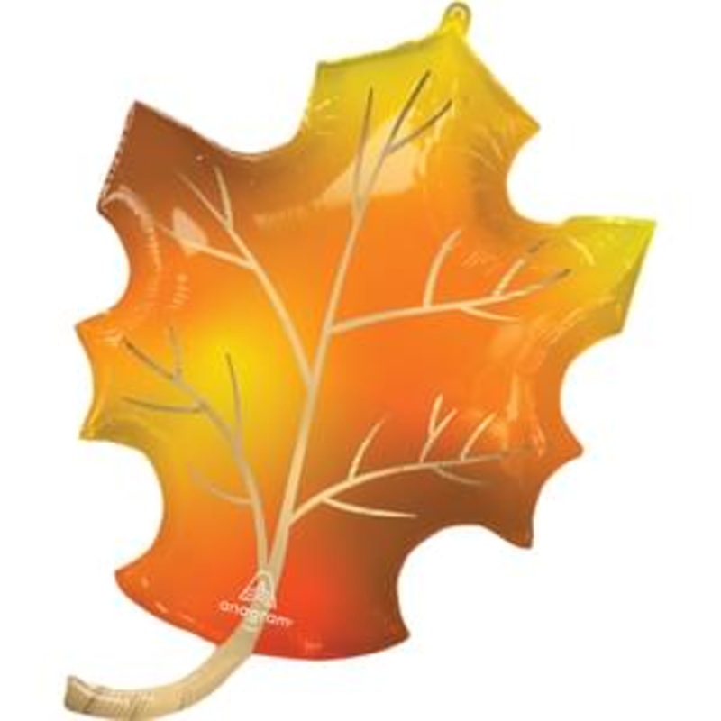 34" Satin Fall Leaf Super Shape