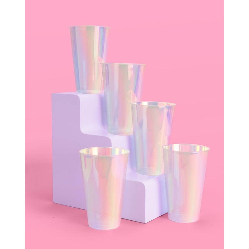 Iridescent Party Cups, Birthday Party Supplies, Bachelorette