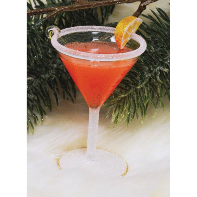 Orange Martini Glass Ornament
