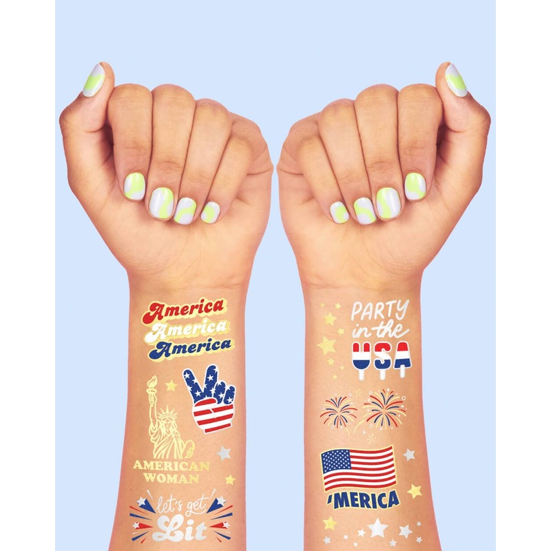 Party in the USA Tats - 34 foil temporary tattoos
