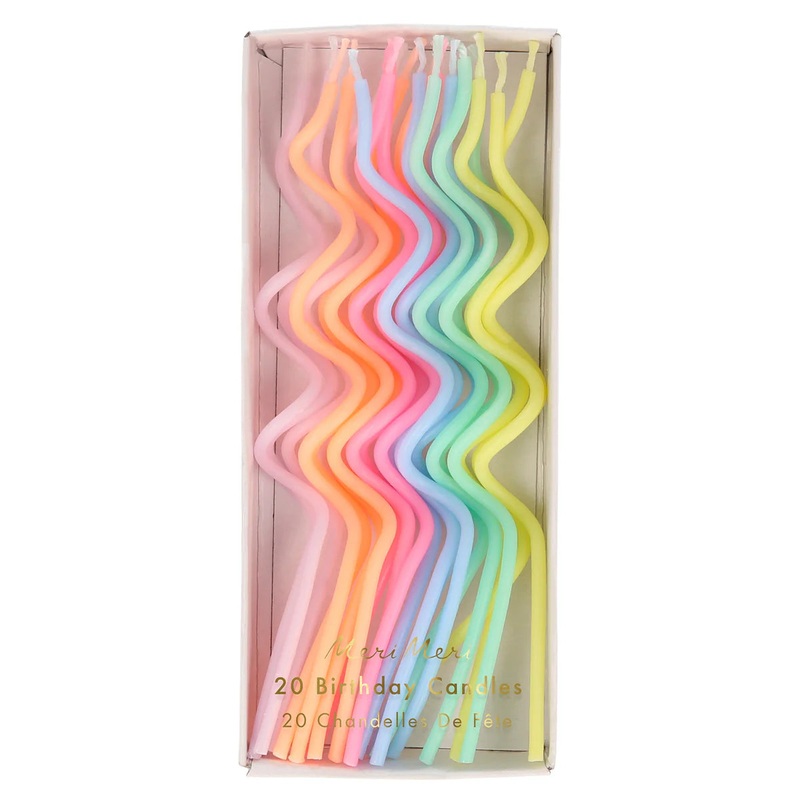Pastel Swirly Candles (x20)
