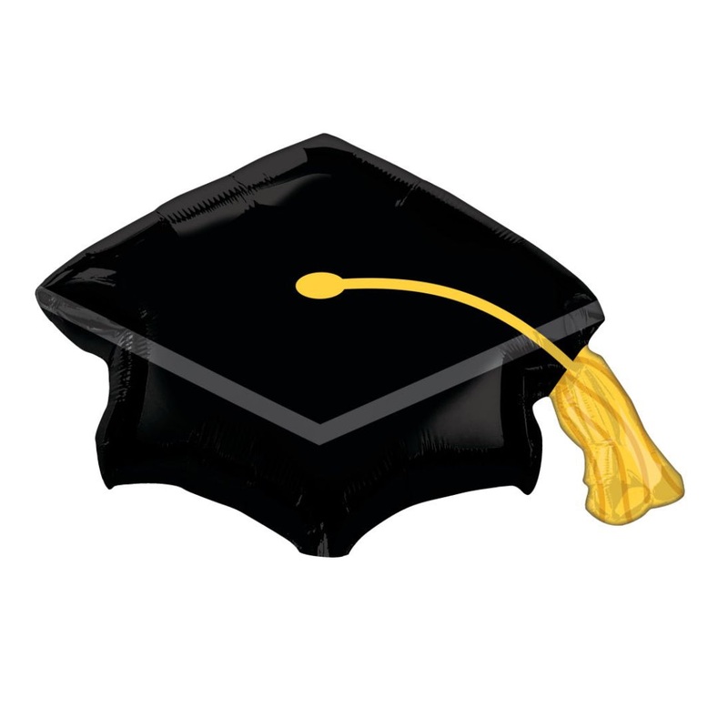 SuperShape Black Grad Cap Balloon
