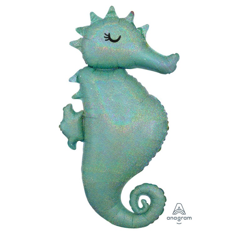 SuperShape Holographic Seahorse Balloon