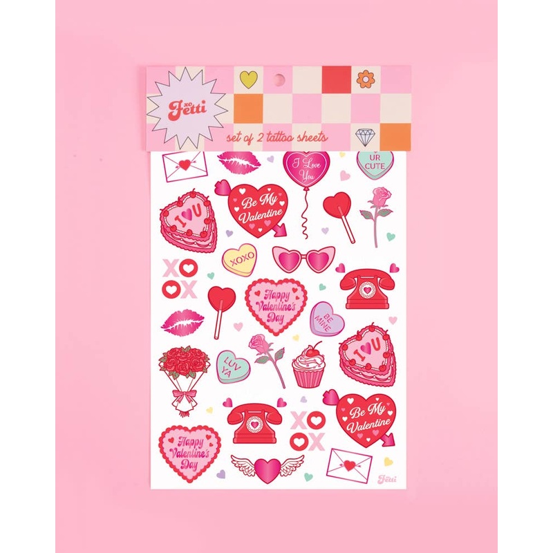 Valentines Day Temporary Tattoos, Galentines Heart Favors