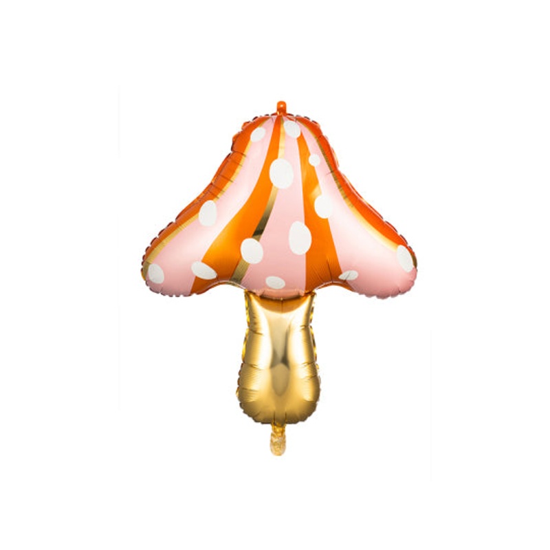 30 Pink & Orange Matte Mushroom Foil Balloon