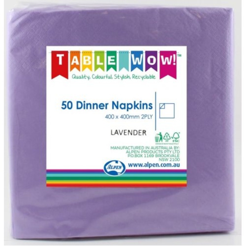Lavender Dinner Napkins - Pack of 50