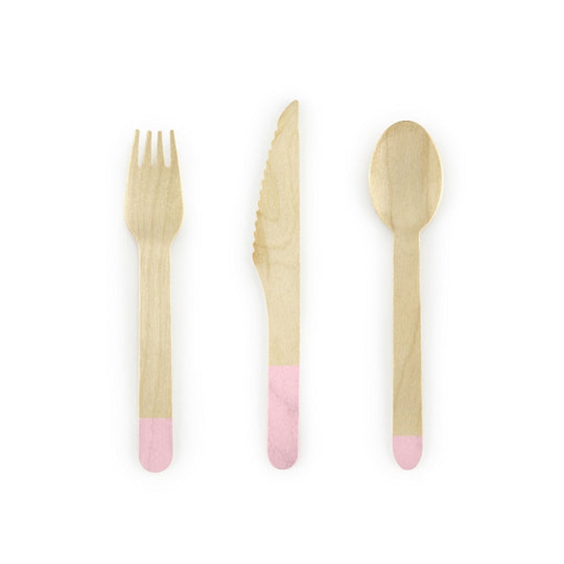 Light Pink Wooden Cutlery