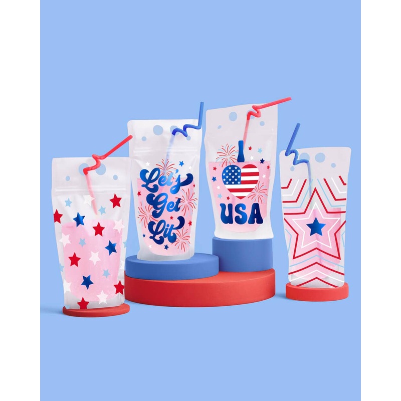Party In The USA Sippers - 16 pouches + straws