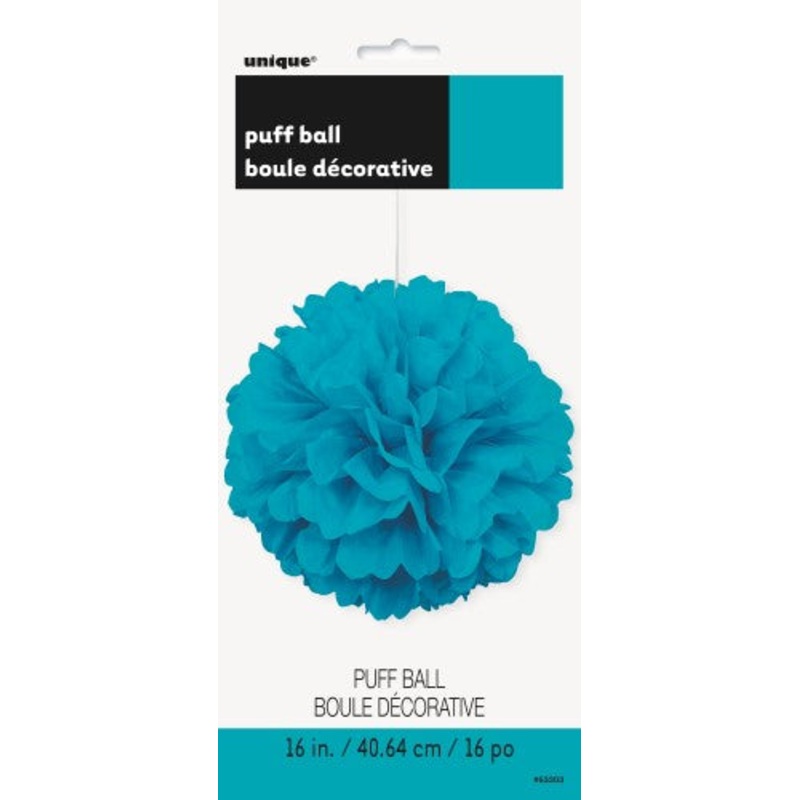 Puff Ball Decoration Caribbean Teal 40cm