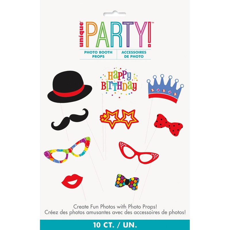 10 SELFIE PHOTO PROPS - BIRTHDAY