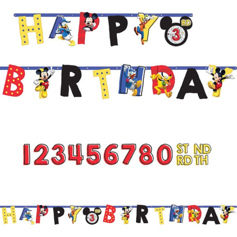 Mickey Mouse Jumbo Letter Happy Birthday Banner