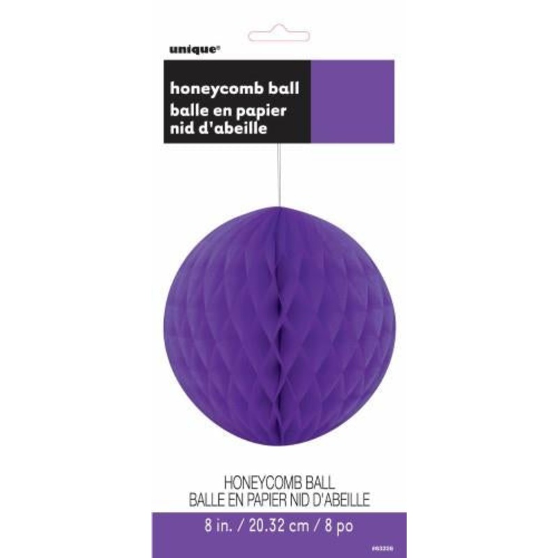 Paper Decoration Honeycomb Ball Neon Purple 20cm