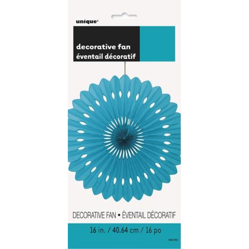 Paper Fan Decoration Caribbean Teal 40cm