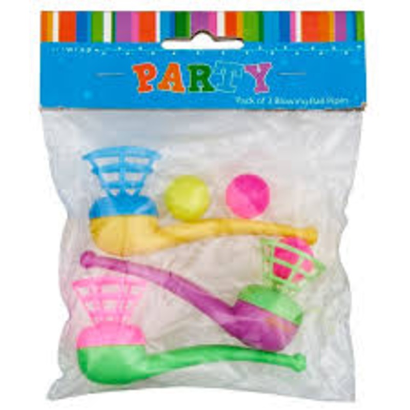 Party Favours Pipe Blowing Balls Multicoloured