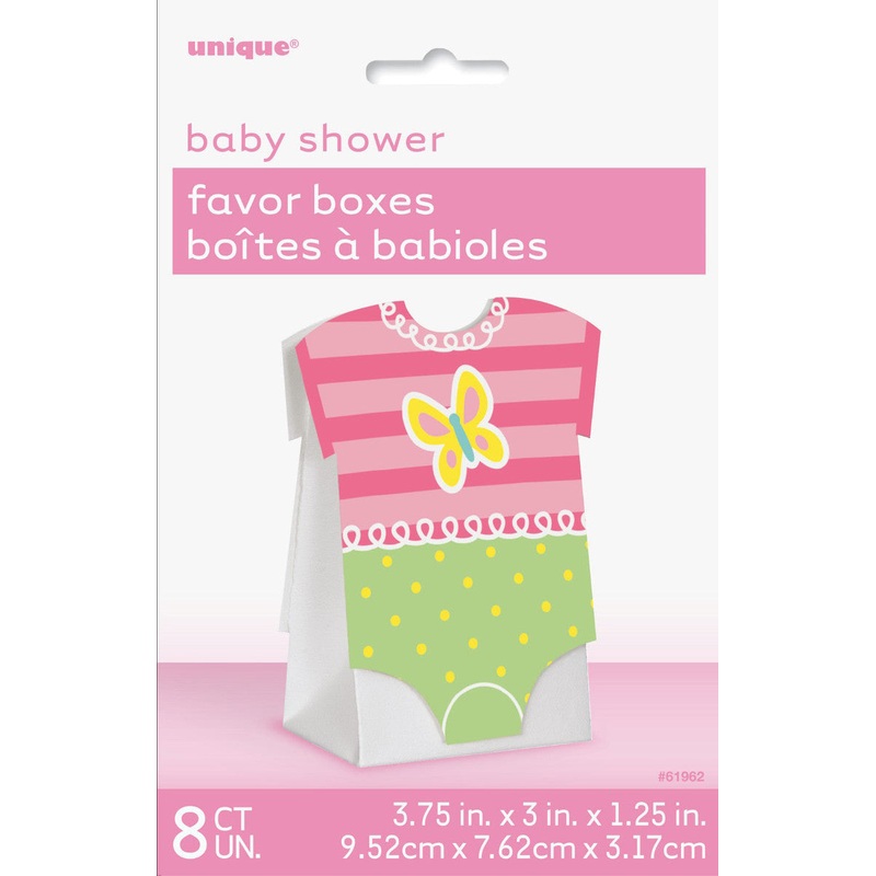 Pink Dots Baby Shower Favor Boxes